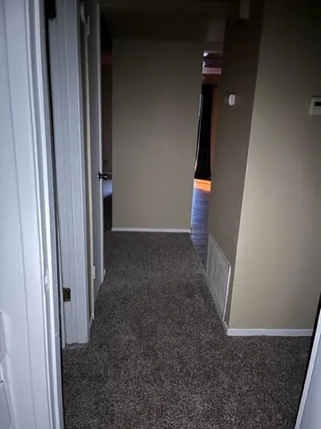 a big room with a bed