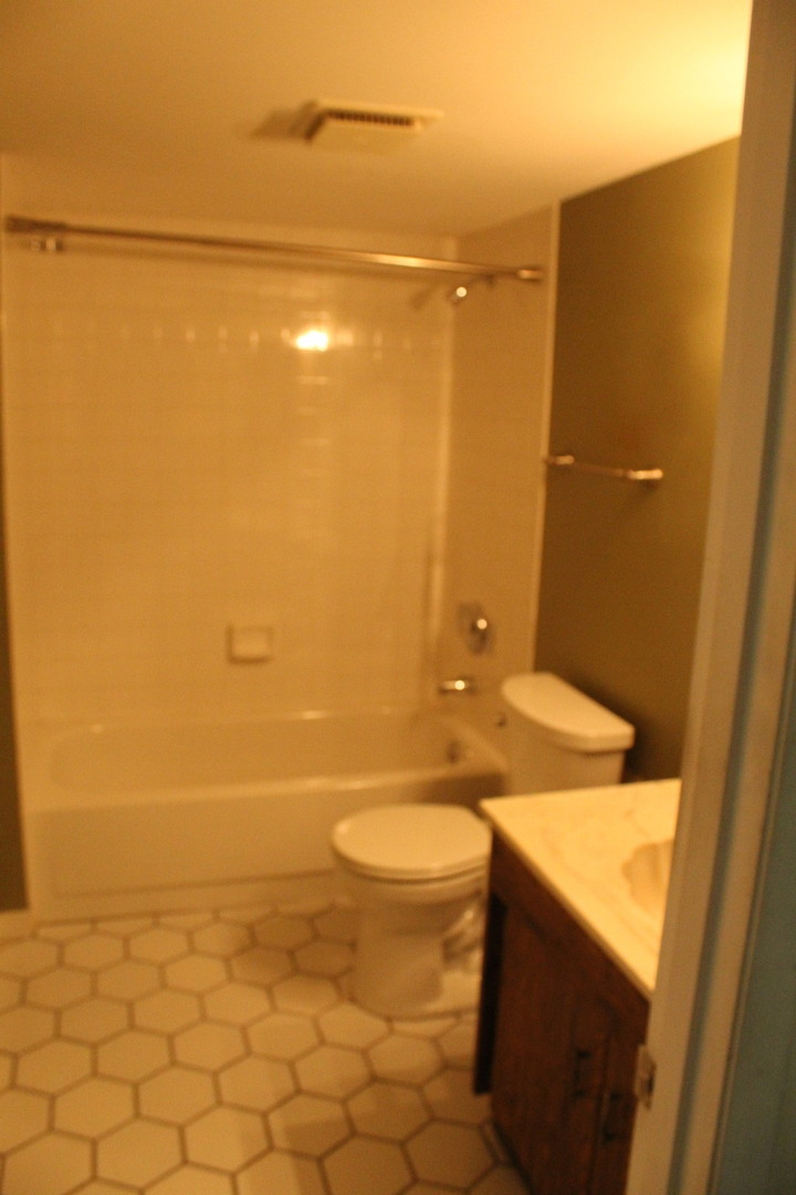 920 Vose Drive, Unit 402 Gurnee, IL 60031 - Photo 36 of 42 a bathroom with a granite countertop sink and a mirror