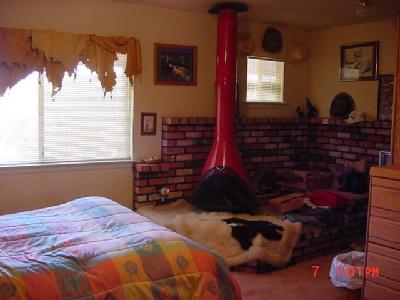 31189 Wyle Ranch Road North Fork, CA 93643 - Photo 7 of 8 From the unusual leather 'drapes' and fur throws you can see how the owners have carried through with their western theme. This master also has his and her closets.