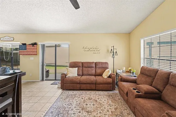 a living room with furniture and a couch