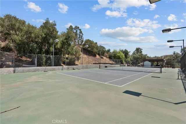 a view of a terrace with sky view