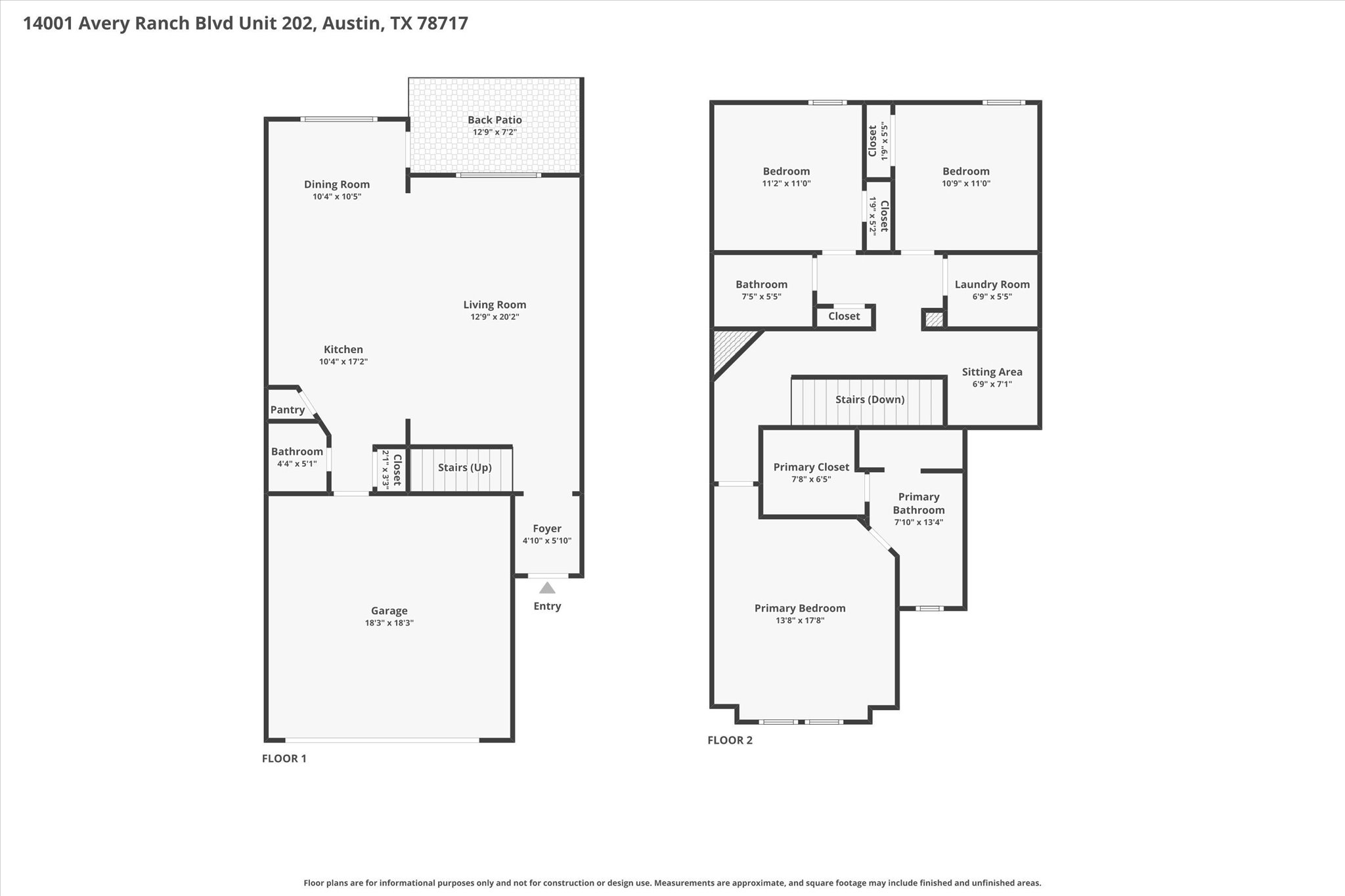 14001 Avery Ranch Boulevard, Unit 202 Austin, TX 78717 - Photo 28 of 30 Floor plan