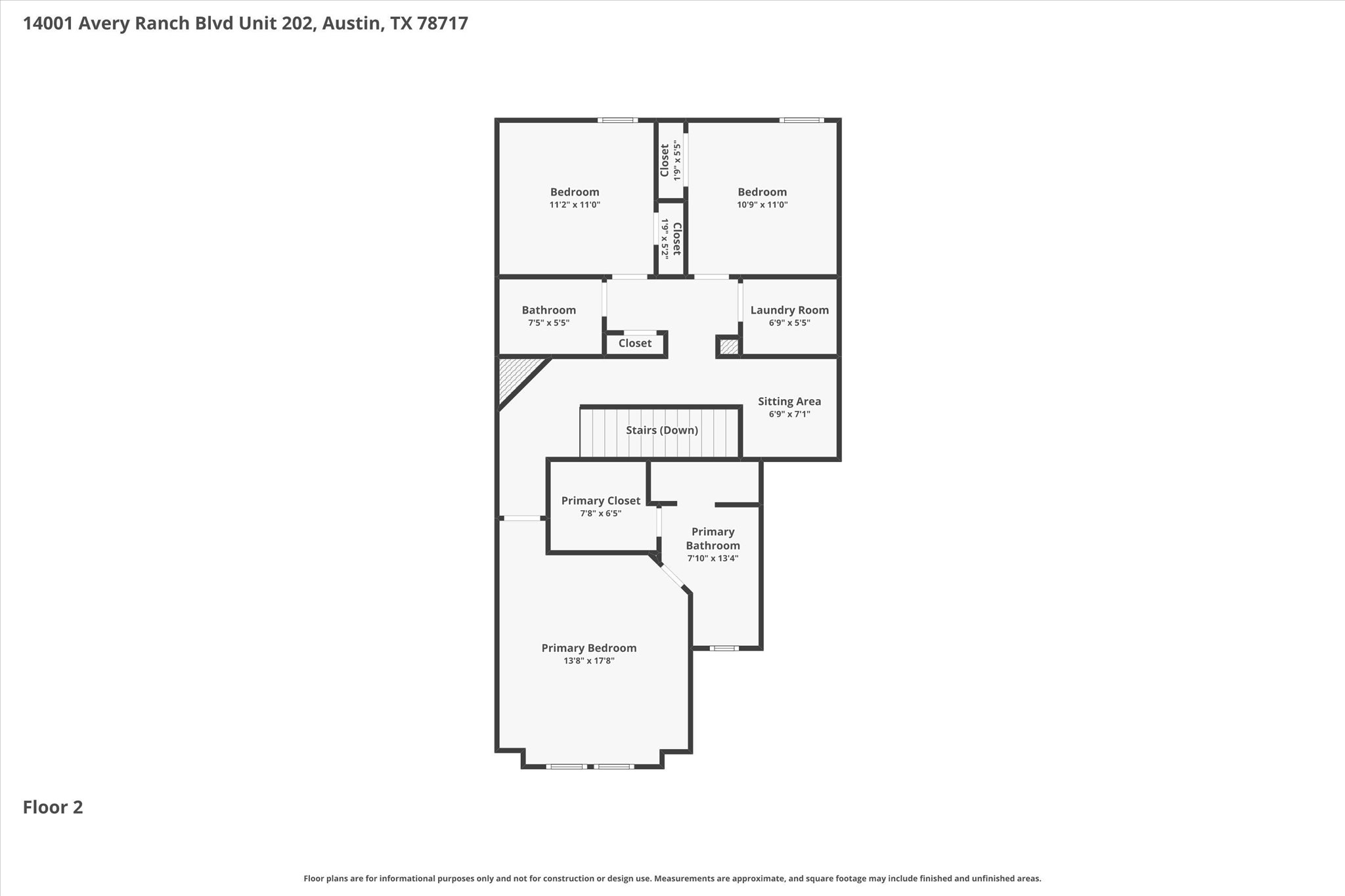 14001 Avery Ranch Boulevard, Unit 202 Austin, TX 78717 - Photo 30 of 30 Floor plan