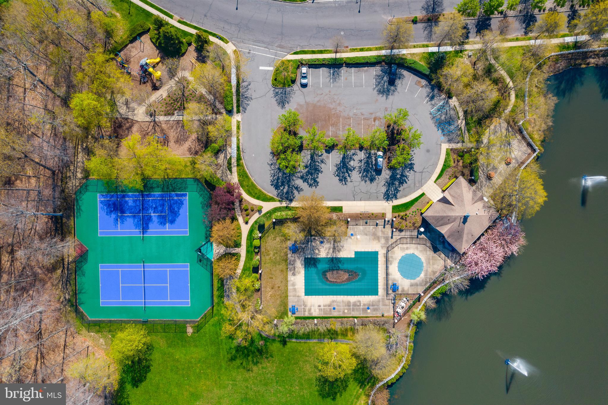 59 Warwick Road Princeton Junction, NJ 08550 - Photo 33 of 36 Drone View-5 - Community Pool and Tennis Courts