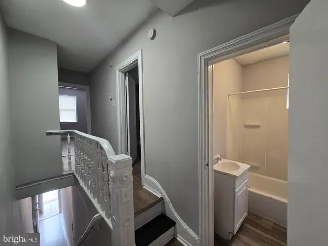 a view of hallway with stairs