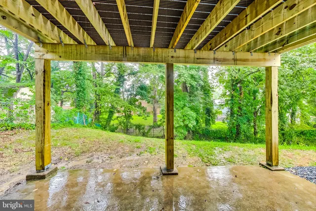 a view of a yard with of trees