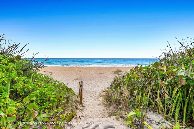 a view of a lake with a beach