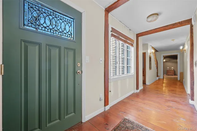 a view of a hallway with a elevator