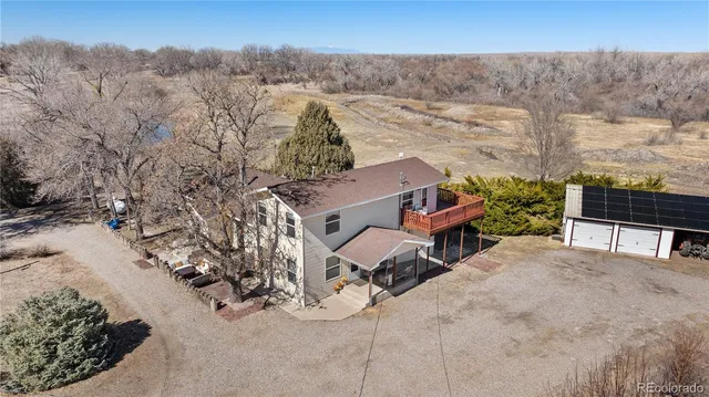 a view of a terrace with a bench