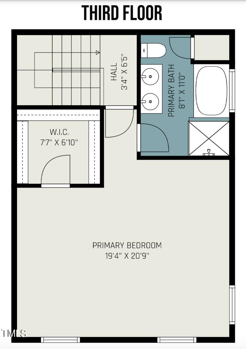 2210 Valley Edge Drive, Unit 108 Raleigh, NC 27614 - Photo 22 of 23 Third Floor Floor Plan