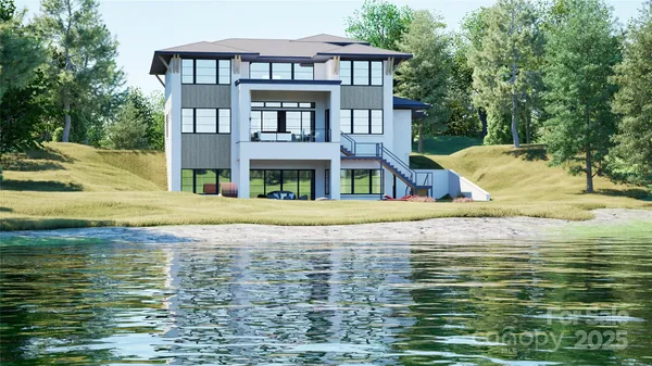 a view of houses with swimming pool