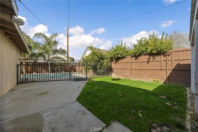 a view of a backyard with a garden