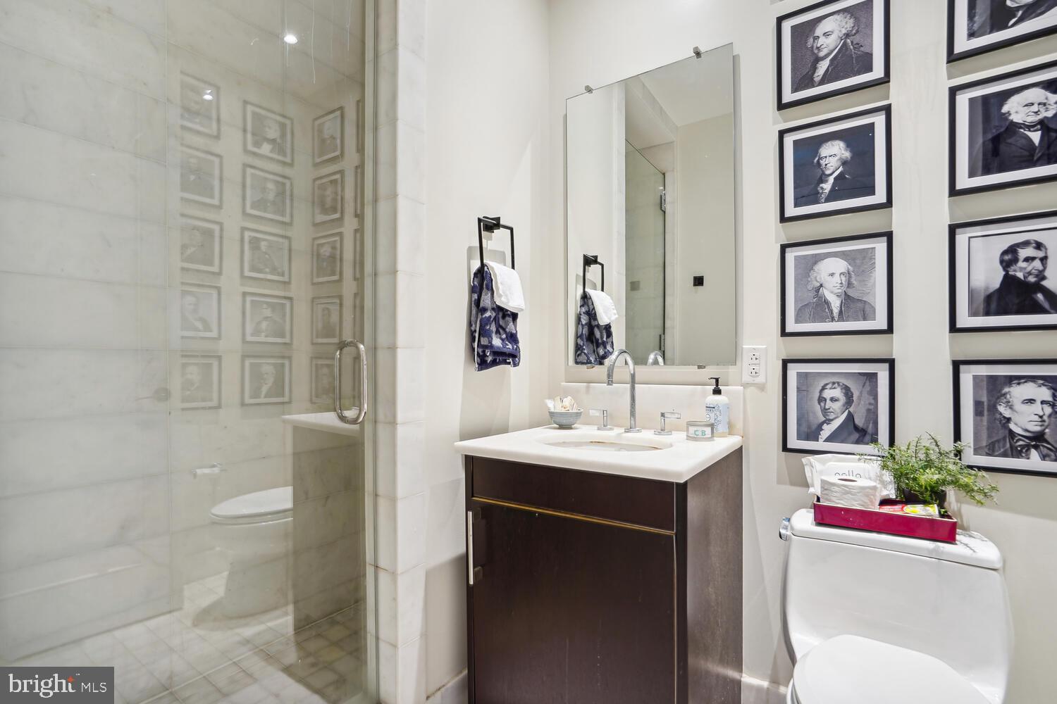 3303 Water Street Northwest, Unit 3L Washington, DC 20007 - Photo 19 of 40 Ensuite guest bathroom w/walk-in shower