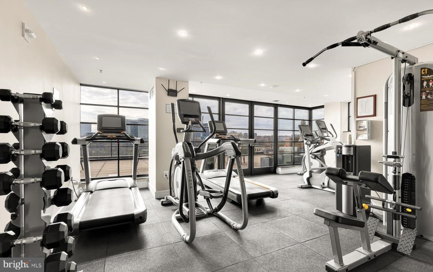 3303 Water Street Northwest, Unit 3L Washington, DC 20007 - Photo 36 of 40 Well-equipped rooftop gym