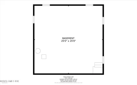 a picture of floor with a white wall and a painting