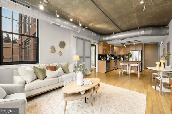 a living room with furniture