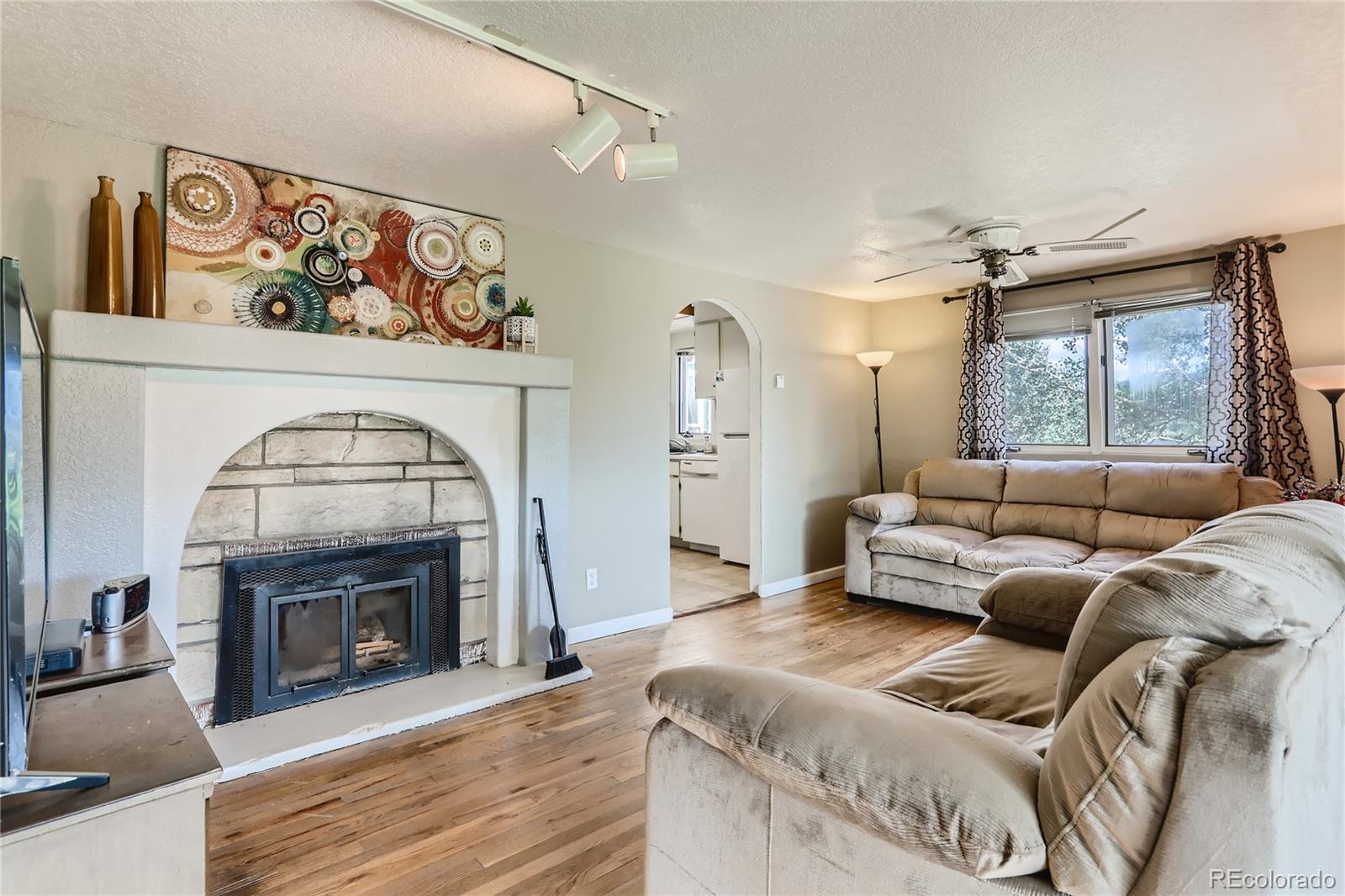 297 Neal Road Bailey, CO 80421 - Photo 3 of 17 a living room with furniture and a fireplace