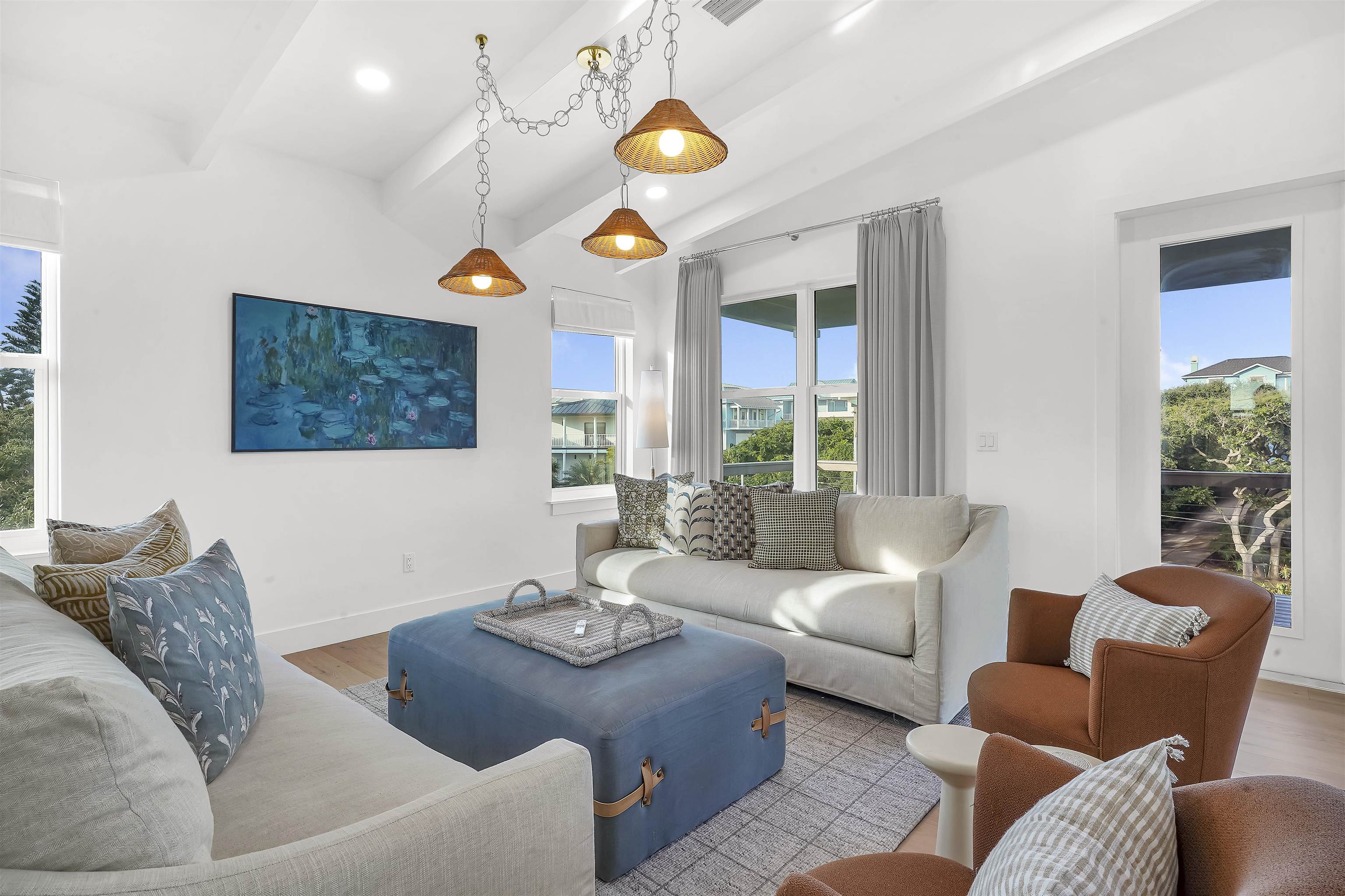 6435 Broward Street St. Augustine, FL 32080 - Photo 36 of 56 a living room with furniture kitchen view and a large window