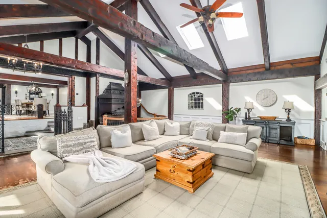 a living room with furniture