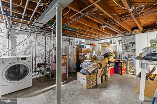 a view of a storage room with washer and dryer