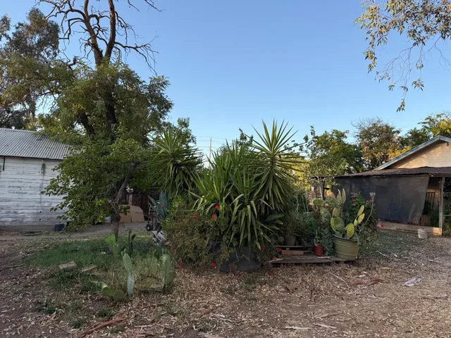 a backyard of a house with lots of green space