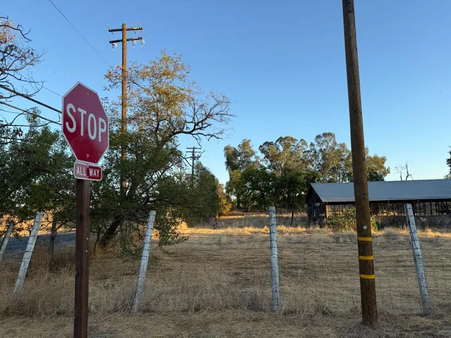 a view of a backyard with table and chairs and potted plants