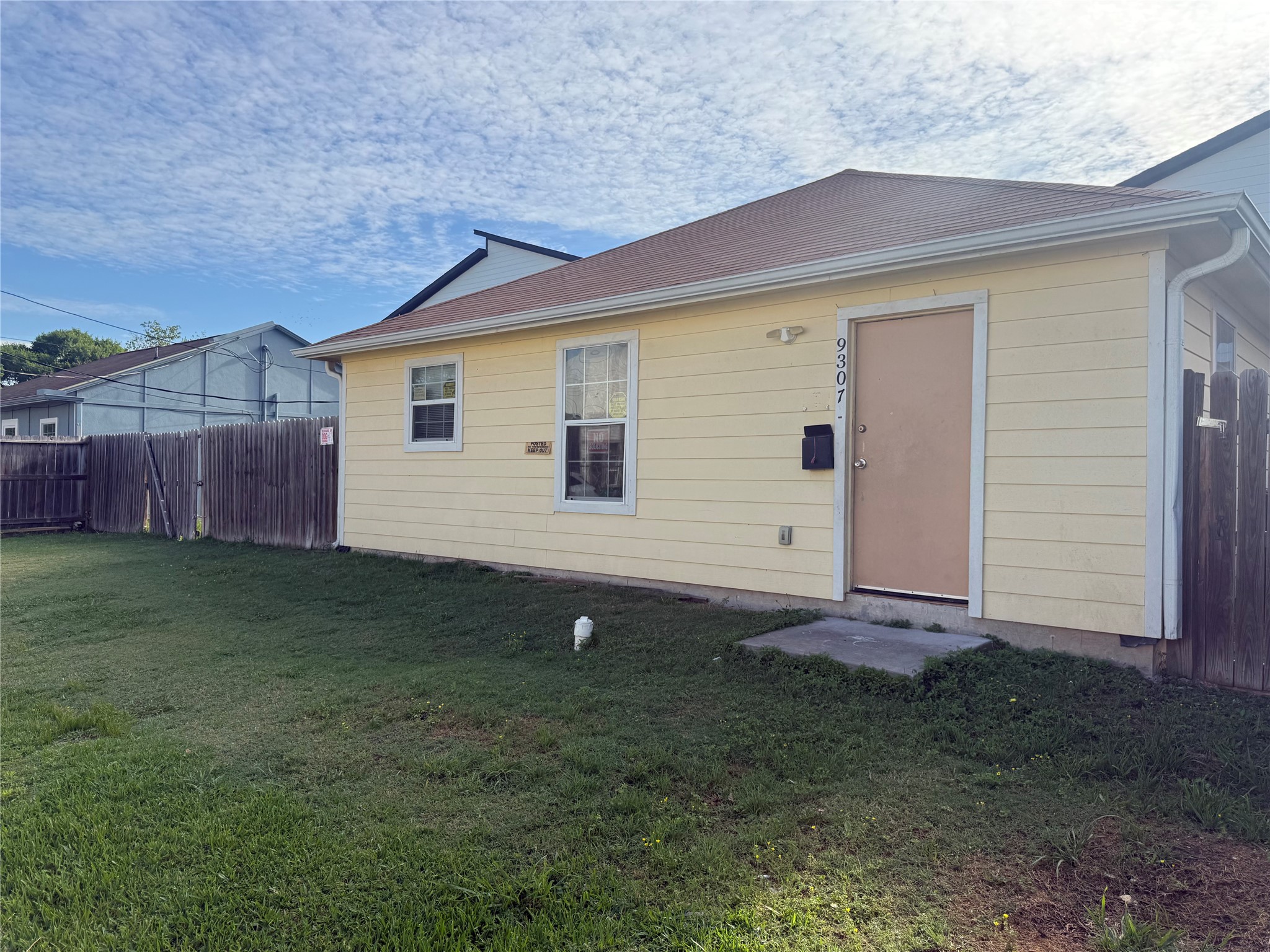 a backyard of a house