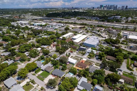 an aerial view of residential house with outdoor space