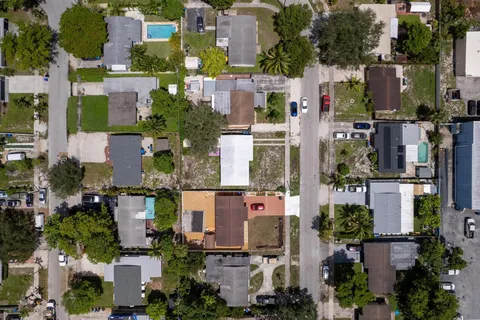 an aerial view of multiple house