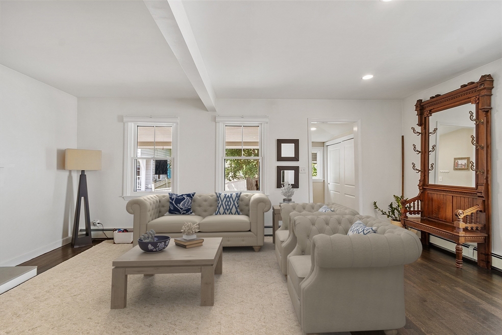 32 Maple Avenue Nahant, MA 01908 - Photo 8 of 37 a living room with furniture and a large window