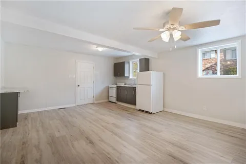 a view of a livingroom with an oven