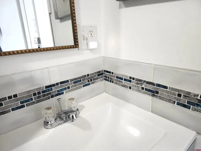 a close view of a sink in the counter