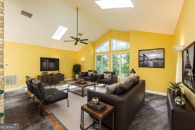 a view of outdoor space with seating area