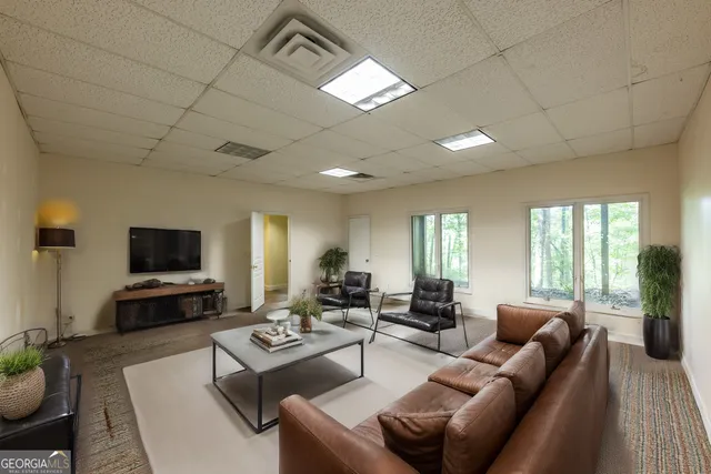 a view of a tree in a yard