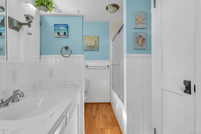 a bathroom with a sink and a tub