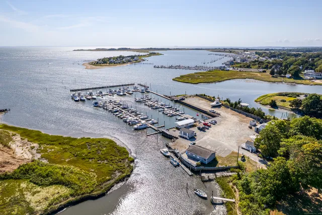 an aerial view of a swimming pool and outdoor space