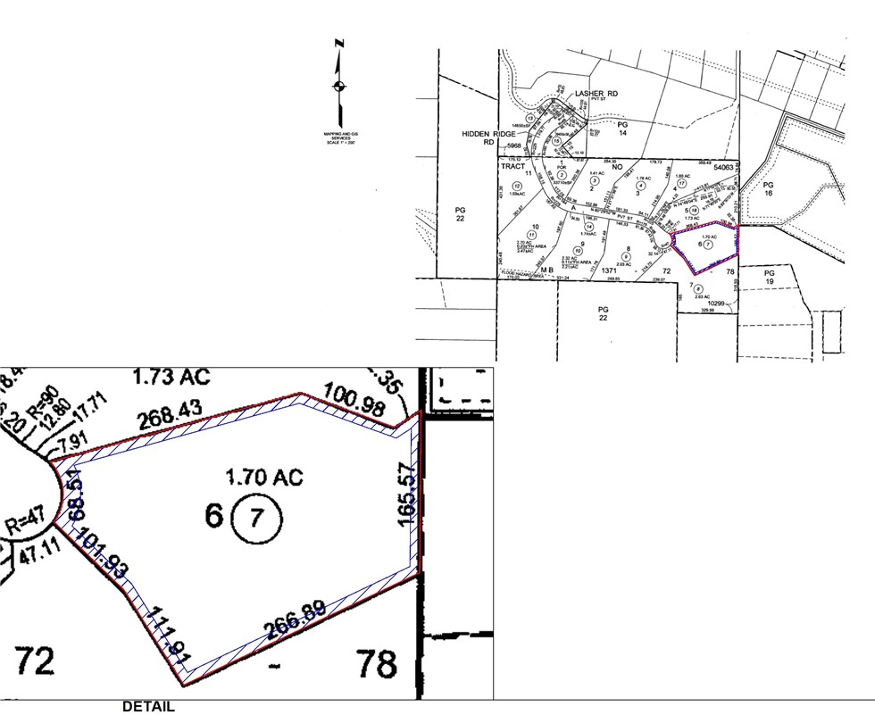 24005 Hidden Ridge Road Hidden Hills, CA 91302 - Photo 7 of 7 Title company map of lot with plotted easements.