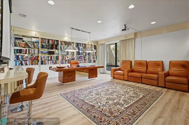 a living room with furniture