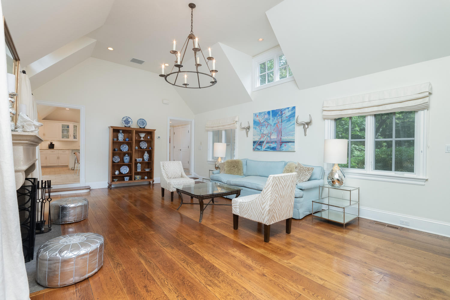 72 Delafield Island Road Darien, CT 06820 - Photo 10 of 45 a living room with furniture and a chandelier
