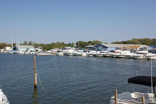 a view of a lake with boats