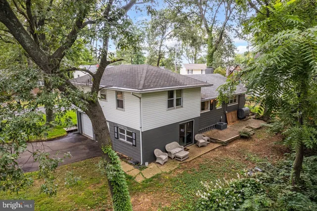 a view of a chairs in patio