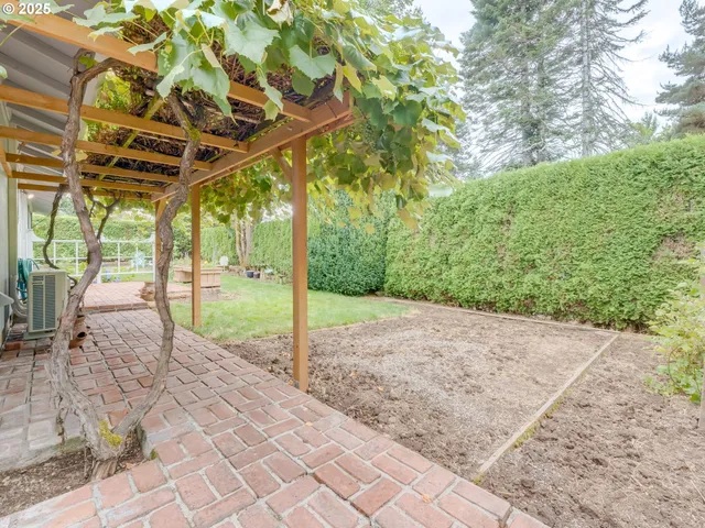a view of a porch with a backyard