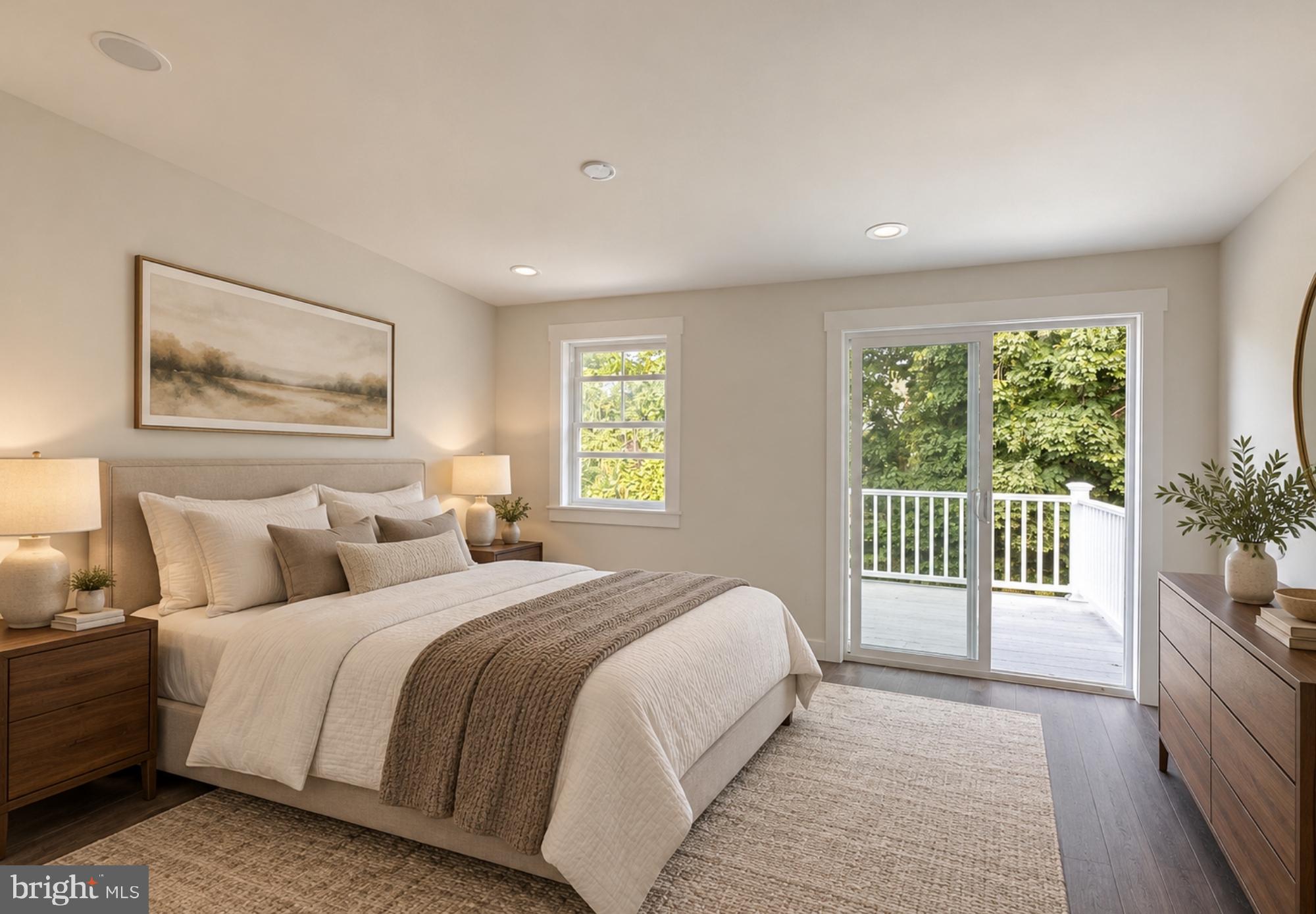 235 East County Line Road Ardmore, PA 19003 - Photo 3 of 6 Primary Bedroom w/ Balcony - Virtually Staged