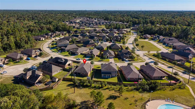 an aerial view of multiple house