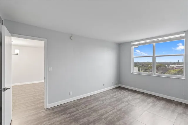 an empty room with a window