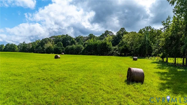 a view of a golf course with a garden