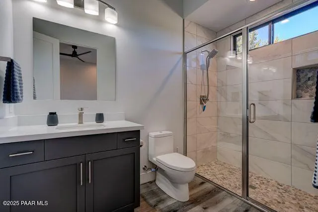 a workspace with furniture and a window