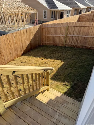 a view of wooden deck