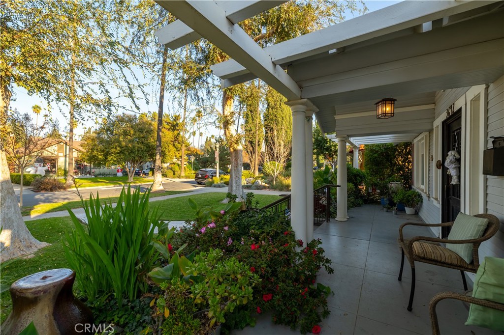 3642 Larchwood Place Riverside, CA 92506 - Photo 8 of 35 a view of a porch with chairs and plants
