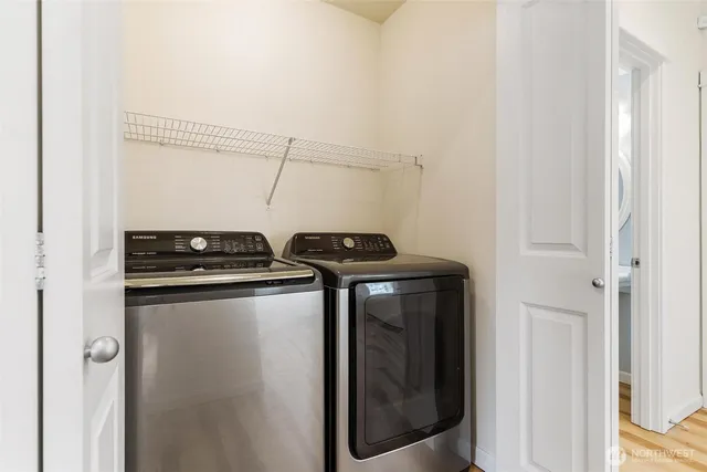 a close view of washer and dryer
